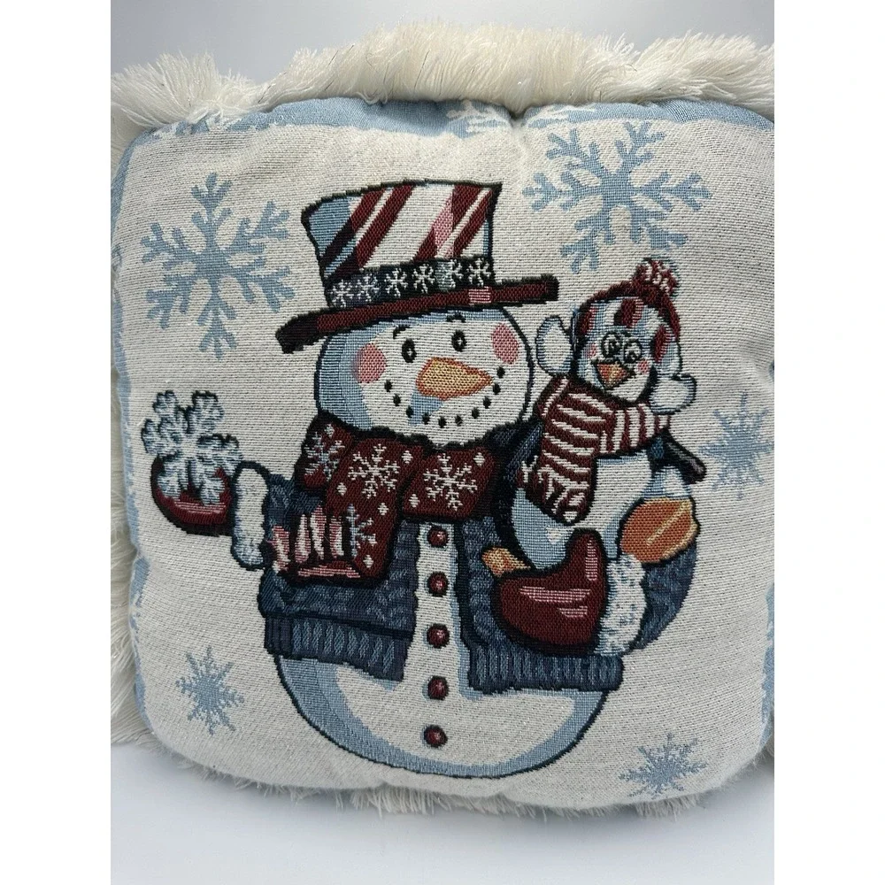 VINTAGE Mohawk Home Christmas Pillow Snowman Penguin 16'' Classic 1980's‎ 1990's